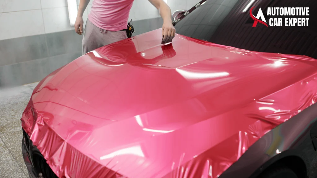 Car wrapping in garage by specialist